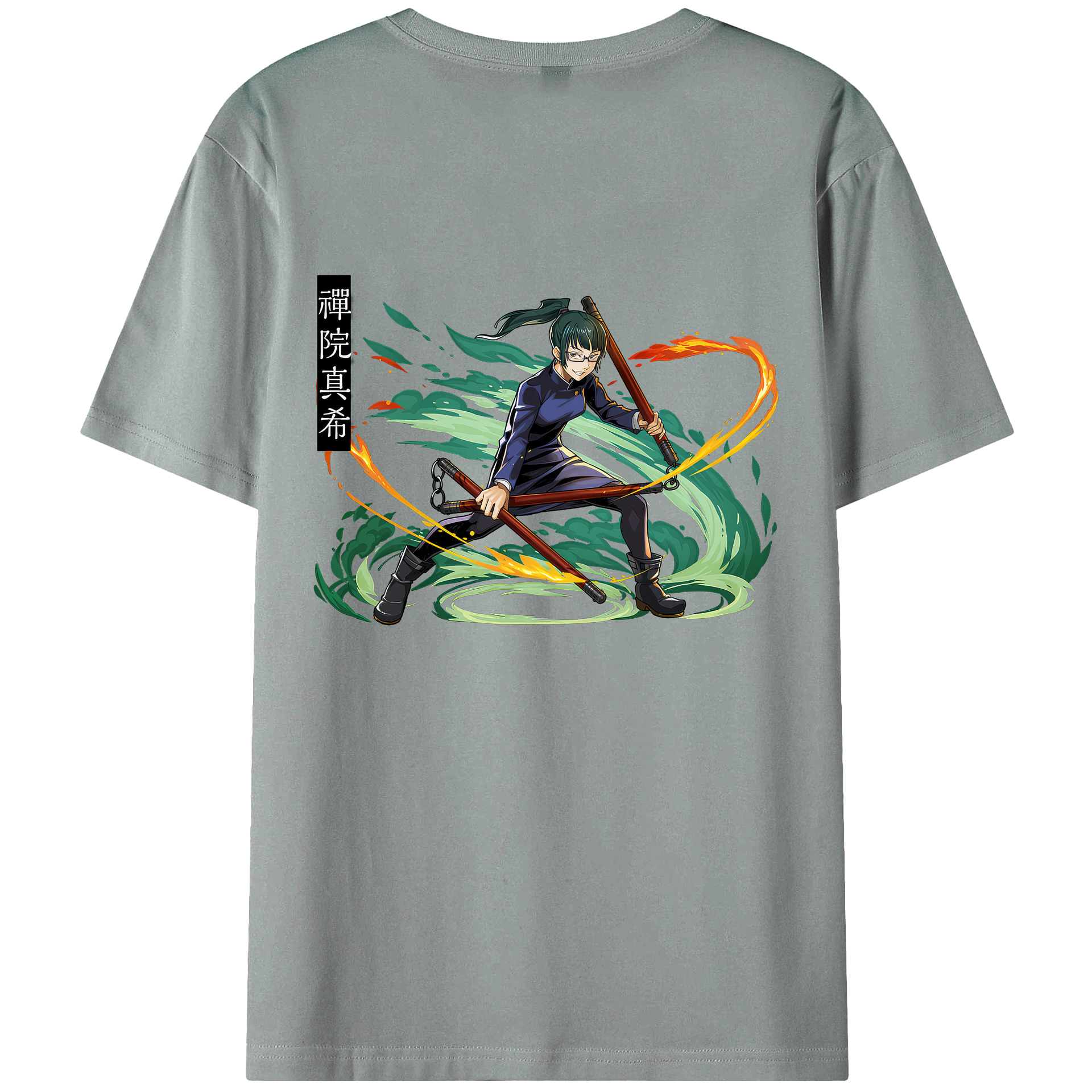 （画像用） 呪術廻戦 Jujutsu Kaisen 綿100％ メンズ半袖Tシャツ（バックプリント） 通気性